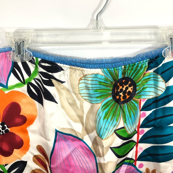 Custo Barcelona Silk Floral Pull-on A-line Skirt - Picture 4 of 7